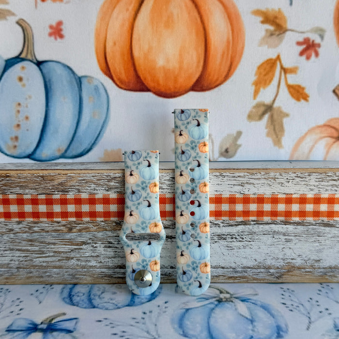 Blue Belle Pumpkin Patch Print Silicone Band For Samsung Watch