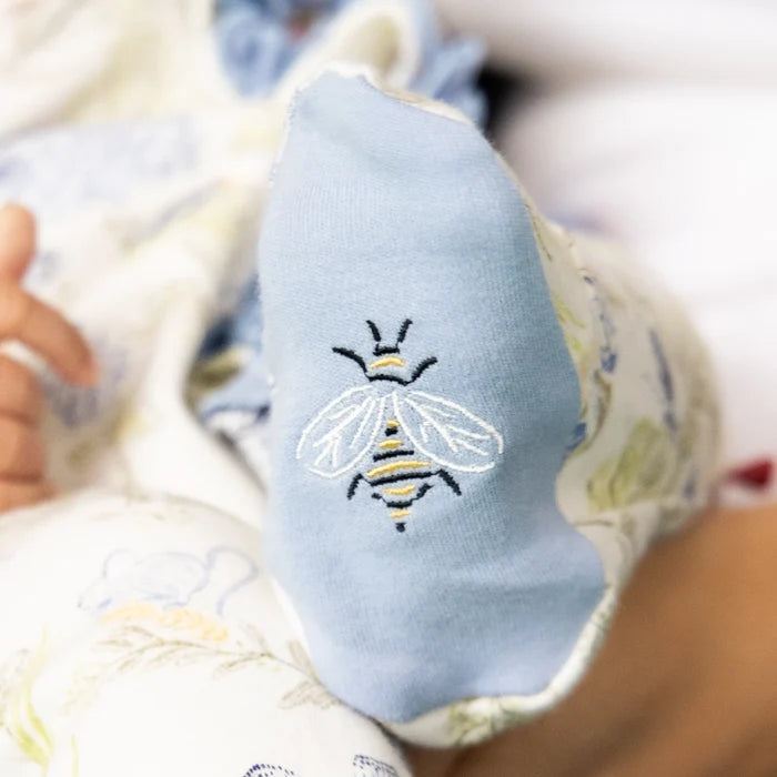 Blue Blossom Ruffle Footie 3-6m