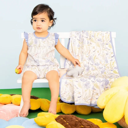 Blue Blossom Ruffle Romper 6-9m