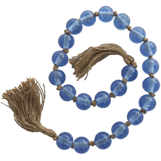 Blue glass beaded garland
