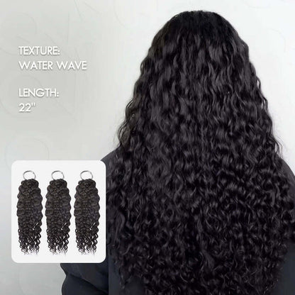 soft feather crochet human hair with wet look texture