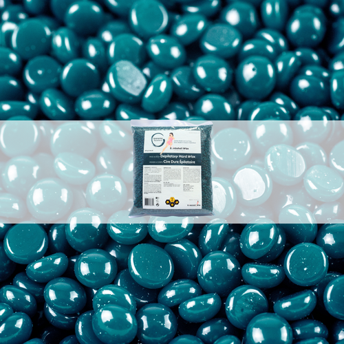 Ipanema hard wax bag on background of hard wax beads