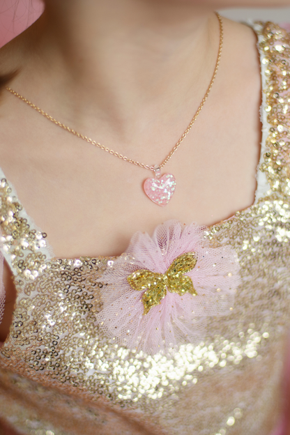 Boutique Glitter Heart Necklaces, 2pcs Assorted
