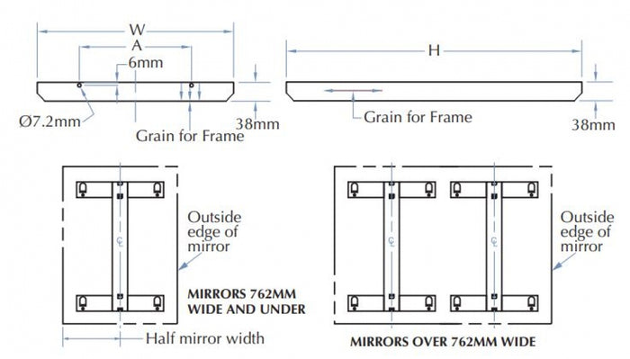Bradley 782 Glass Mirror with Angle Frame