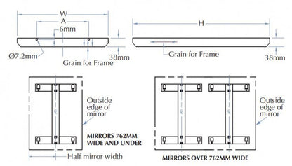 Bradley 782 Glass Mirror with Angle Frame