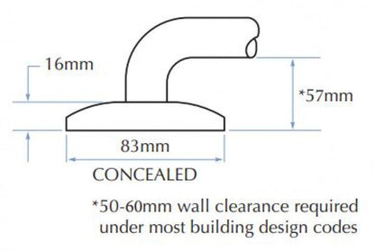 Bradley 832-039-MB Corner Grab Rail Left Hand