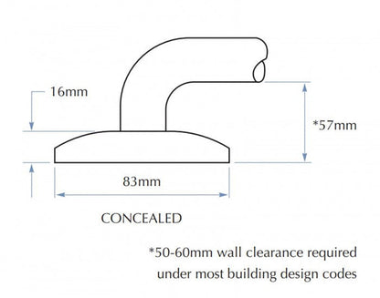 Bradley 832 Toilet Grab Rail 90 Degree Left Hand