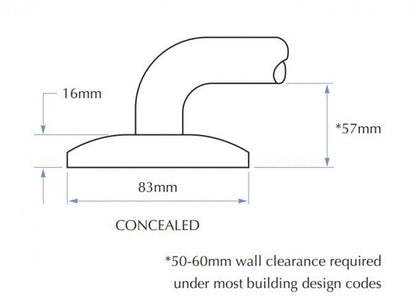 Bradley 832B-4 Straight Grab Rail