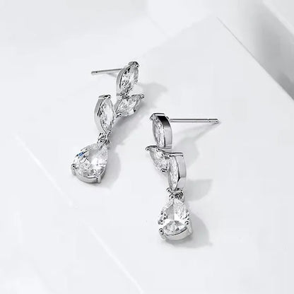 Wedding Jewelry - Cubic Zirconia Bridal Earrings - Available in Silver, Rose Gold and Yellow Gold