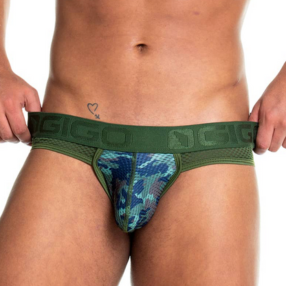Camo Green Brief Jockstrap de Gigo Underwear