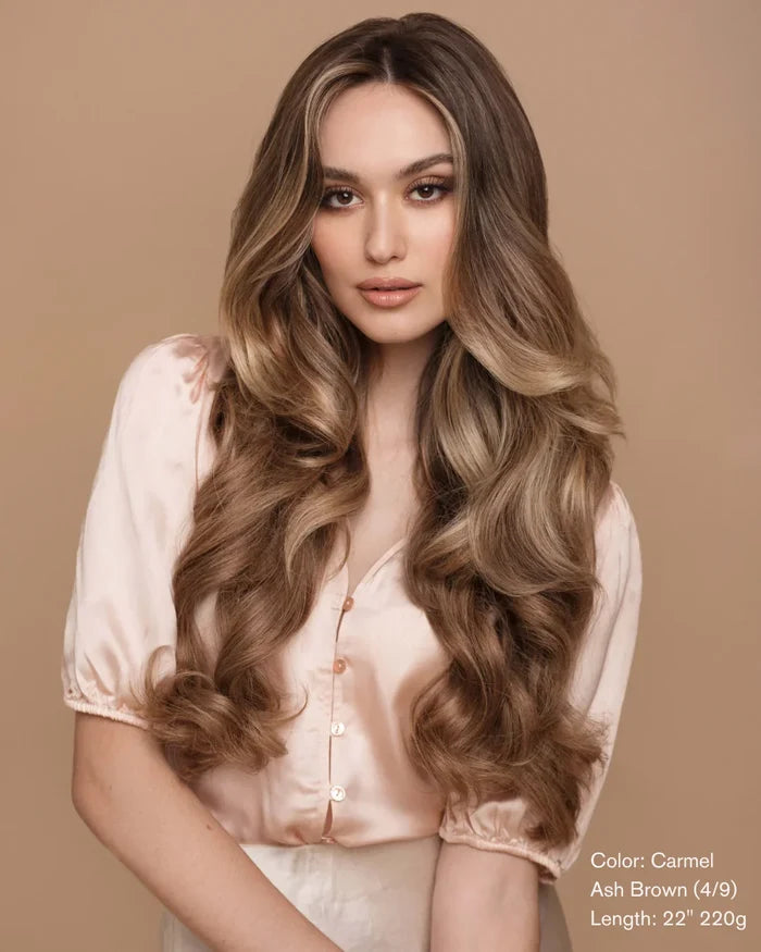 Caramel Ash Blend (4/9) 22" 220g - Clip-Ins