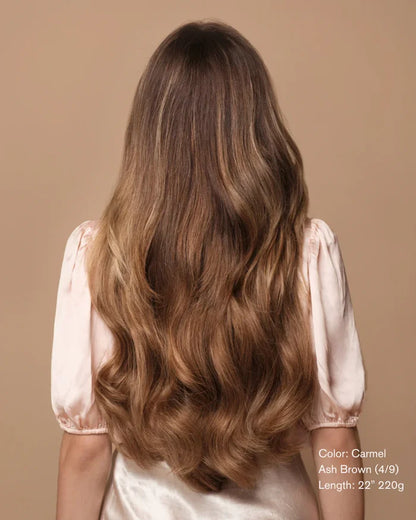 Caramel Ash Blend (4/9) 22" 220g - Clip-Ins