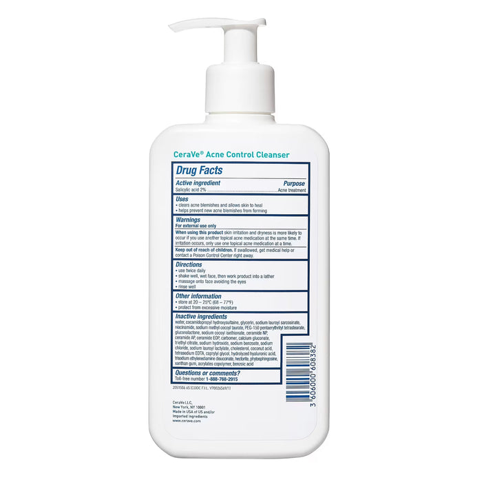 CeraVe Acne Cleanser 12 Oz + Blemish Patch Set 22 Ct
