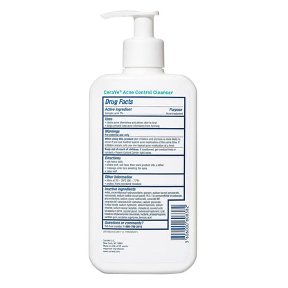 CeraVe Acne Cleanser 12 Oz + Blemish Patch Set 22 Ct