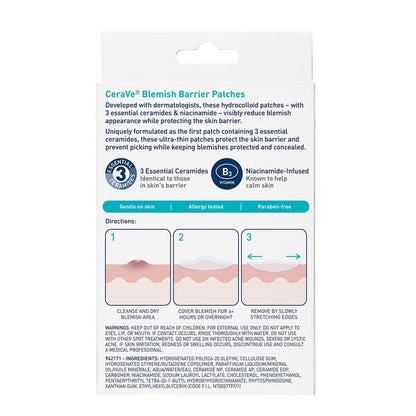 CeraVe Acne Cleanser 12 Oz + Blemish Patch Set 22 Ct