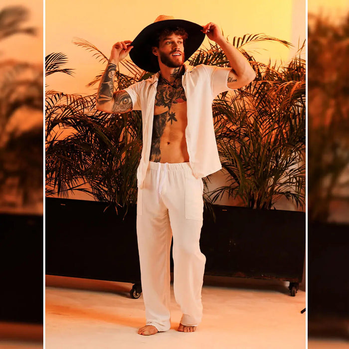 Chalis Beige Pants en modelo de Gigo Underwear