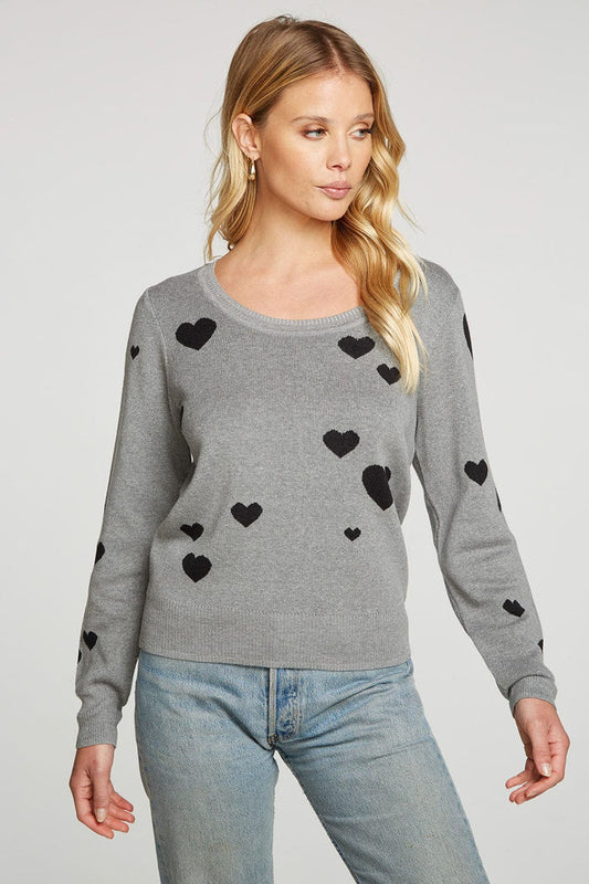 Chaser Brand Intarsia Hearts Pullover - Taryn x Philip Boutique
