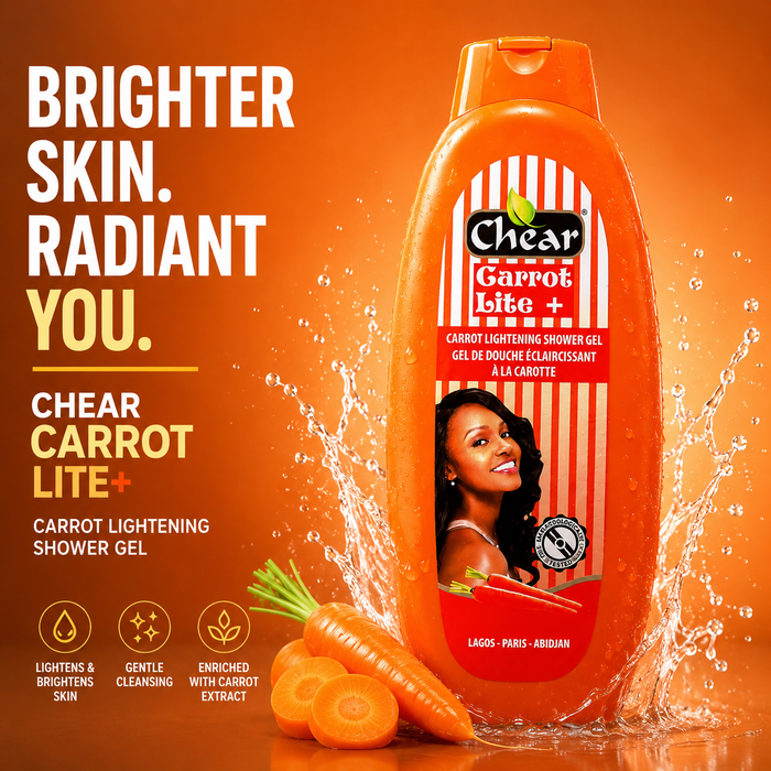 Chear Carrot Skin Brightening Shower Gel 750ml | Vitamin C & Niacinamide Body Wash for Glowing, Smooth & Even Skin