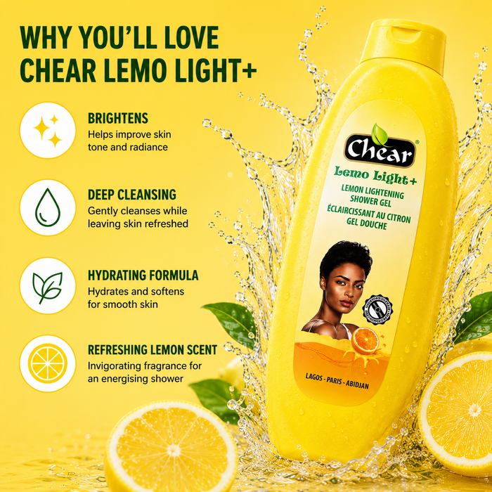 Chear Lemon Skin Brightening Shower Gel 750ml with Niacinamide, Vitamin C & Citric Acid | Glow Boosting Lemon Body Wash