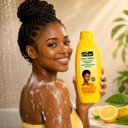Chear Lemon Skin Brightening Shower Gel 750ml with Niacinamide, Vitamin C & Citric Acid | Glow Boosting Lemon Body Wash