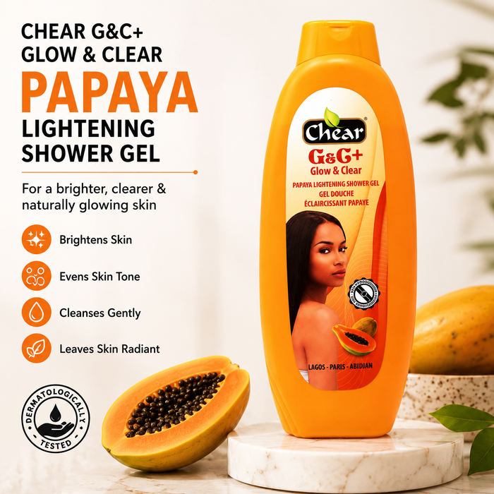 Chear Papaya Skin Brightening Shower Gel 750ml | Vitamin C & Niacinamide Body Wash for Glowing, Smooth & Even Skin