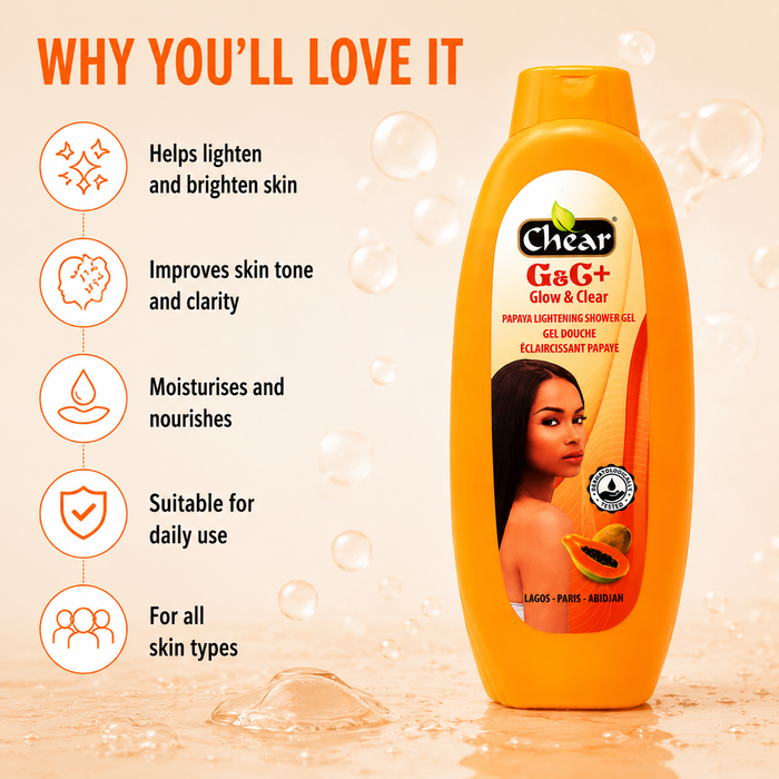 Chear Papaya Skin Brightening Shower Gel 750ml | Vitamin C & Niacinamide Body Wash for Glowing, Smooth & Even Skin