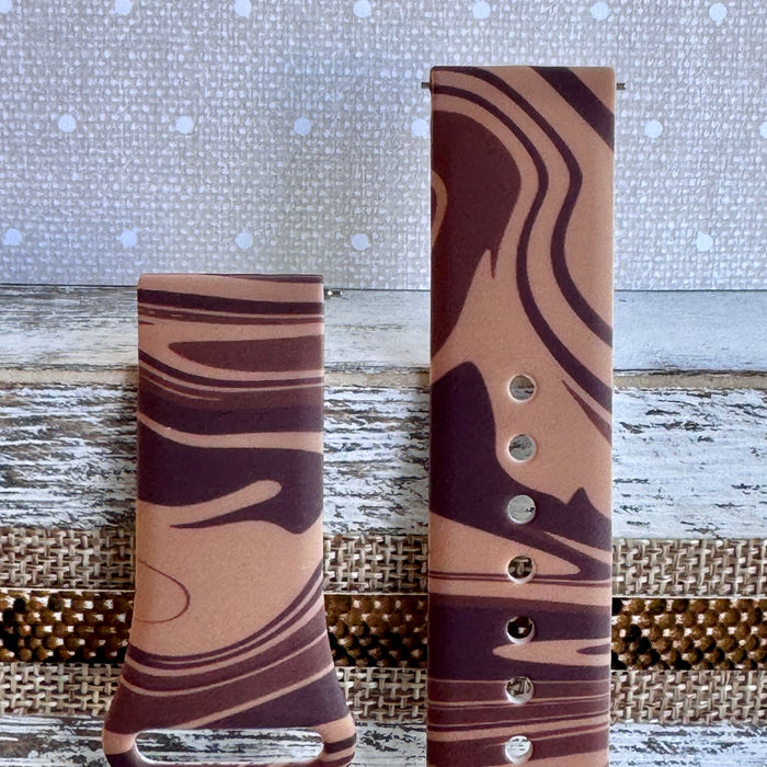Chocolate Swirl Print Silicone Band For Samsung Watch