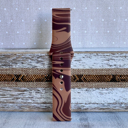 Chocolate Swirl Print Silicone Band For Samsung Watch