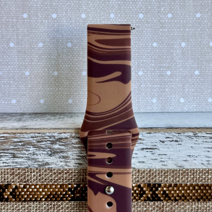 Chocolate Swirl Print Silicone Band For Samsung Watch