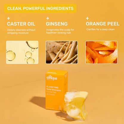 Clean, Powerful Ingredients: Castor Oil - deeply cleanses without stripping moisture. Ginseng - invigorates the scalp for healthier looking hair. Orange Peel - clarifies for a deep clean.