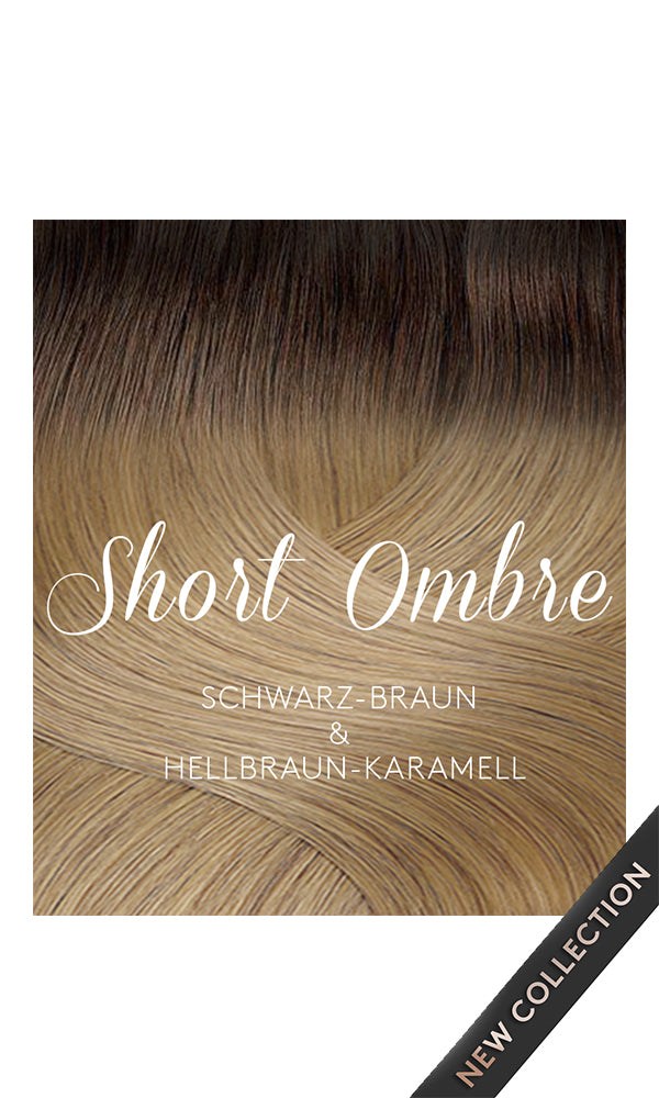 CLIP-IN EXTENSIONS LUXURY  Schort Roots Jet Black-Braun & Salty Caramel