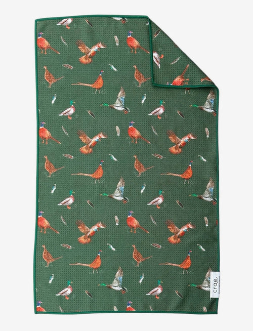 Crae Home Pheasant: Double Sided Hand Towel - Blue 17x27in