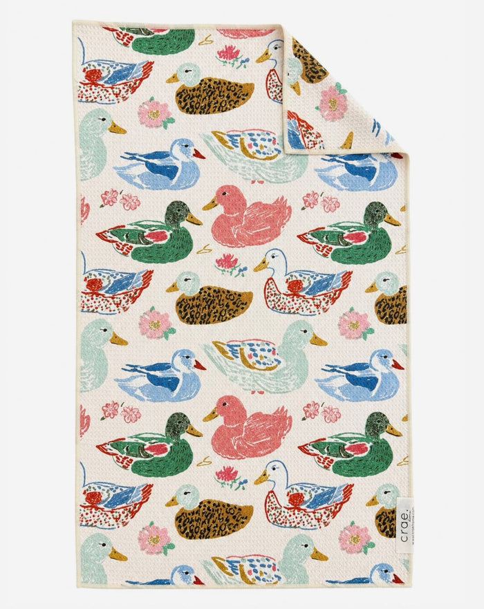 Crae Home Pondside Feeding: Double Sided Hand Towel - Offwhite 17x27in