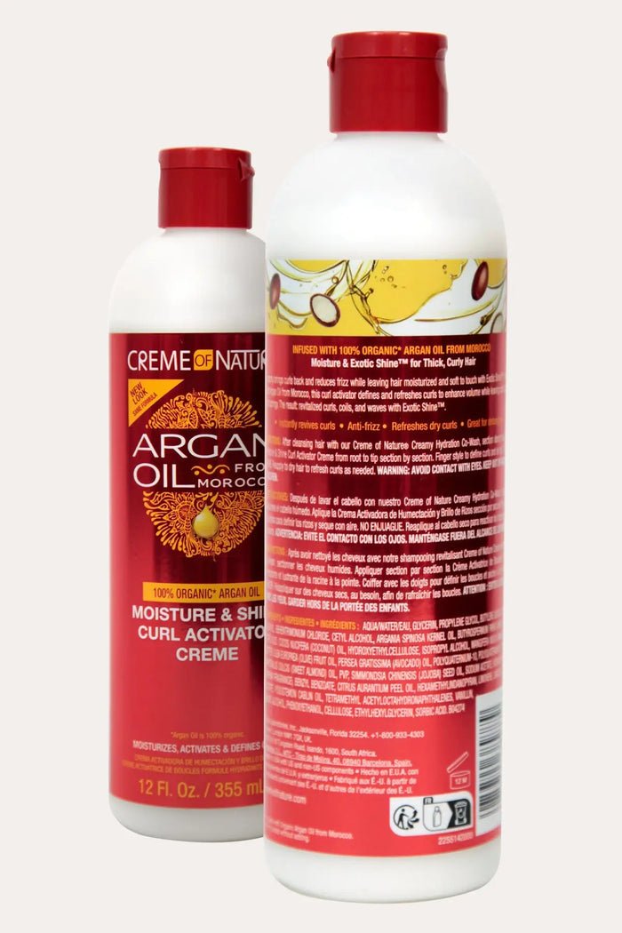 CREME OF NATURE ARGAN OIL MOISTURE & SHINE CURL ACTIVATOR CREME 12oz CREME OF NATURE