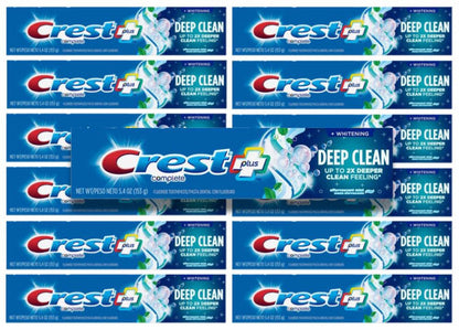 Crest Complete Plus Deep Clean Whitening Toothpaste – Effervescent Mint – 5.4 oz - 12 Pack