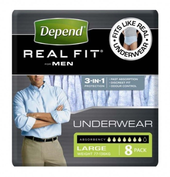 Depend RealFit Underwear for Men L