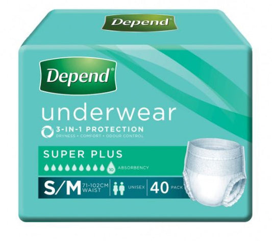 Depend Super Plus Underwear Unisex S/M