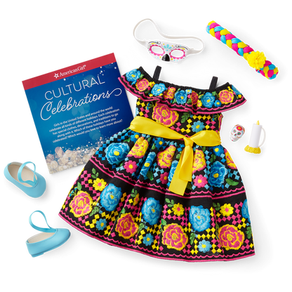 Día de Muertos Celebration Outfit for 18-inch Dolls