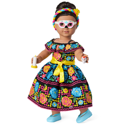 Día de Muertos Celebration Outfit for 18-inch Dolls