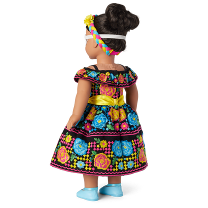 Día de Muertos Celebration Outfit for 18-inch Dolls