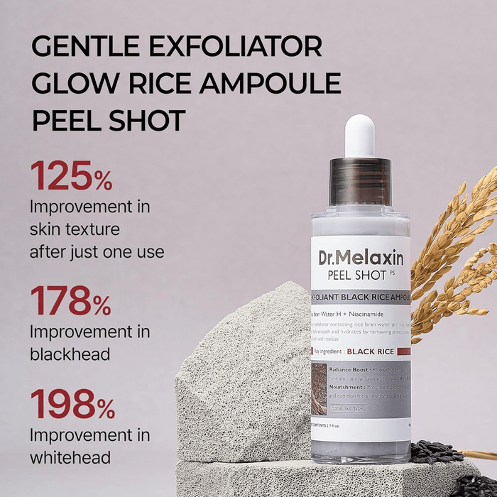 Dr. Melaxin Peel Shot Exfoliating Black Rice Ampoule 80ml - Beauty Tribe