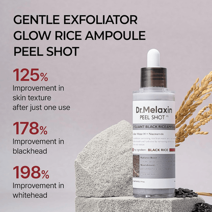 Dr. Melaxin Peel Shot Exfoliating Black Rice Ampoule 80ml - Beauty Tribe