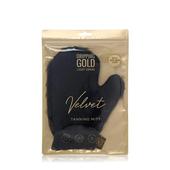 DRIPPING GOLD - Luxury Velvet Tanning Mitt With Cuff