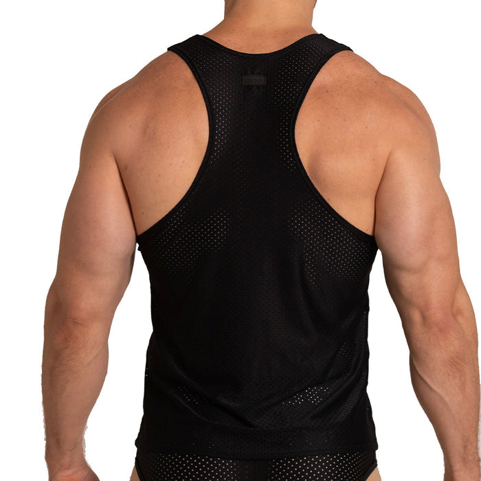 Energetic Black Tank vista frontal de Gigo Underwear