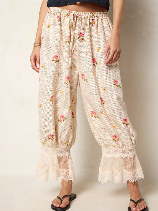 Faye Bloomer Pants - Pin Dot Prairie Cream-view 1