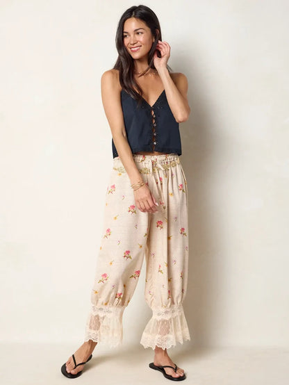 Faye Bloomer Pants - Pin Dot Prairie Cream-view 4