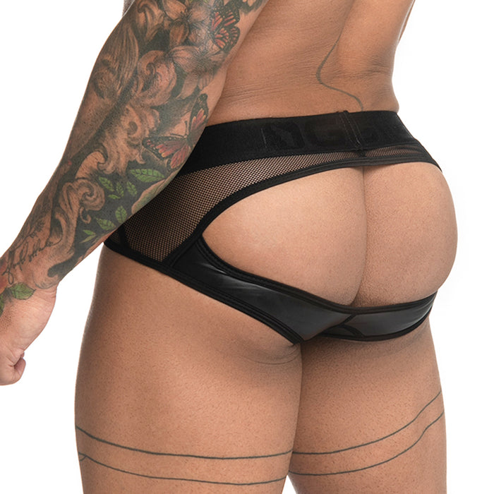 Fetiche Black Brief Jockstrap vista frontal de Gigo Underwear