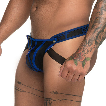 Fetiche Blue Jockstrap vista frontal de Gigo Underwear