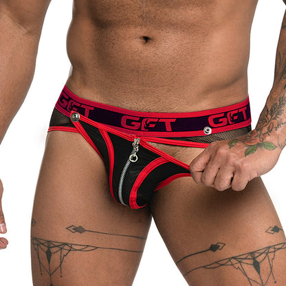Fetiche Red Zipper Brief Jockstrap de Gigo Underwear