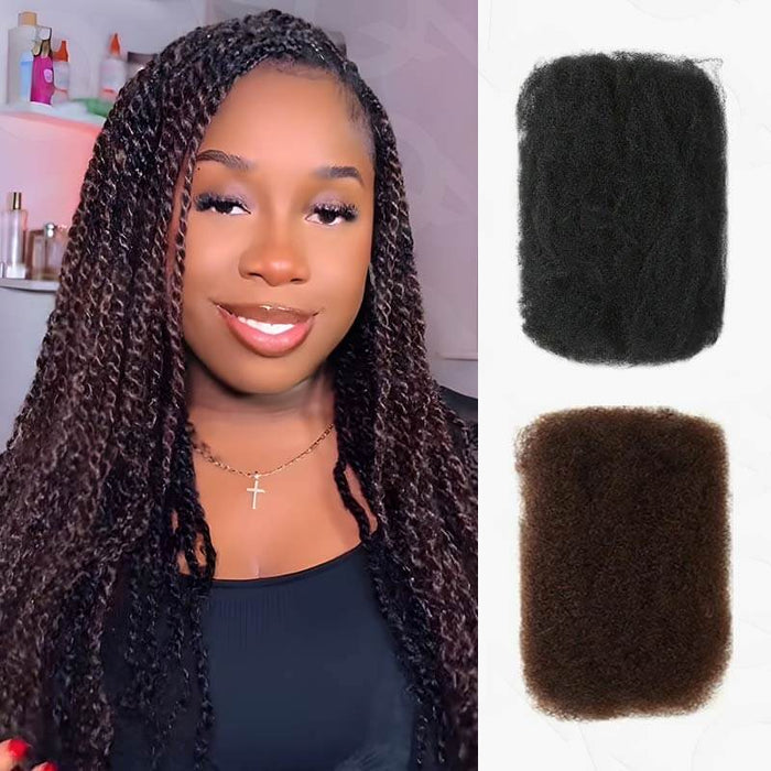 natural black and dark purple packs of afro kinky bulk hair 100 human hair